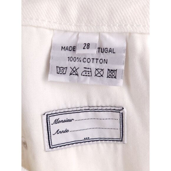 Officine Generale Slim Fit Japanese Selvedge Denim Jeans 28 Mens White $315 - Picture 13 of 14